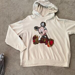 Disney Cream Hoodie with Embroidered Detail